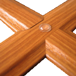 Holzsprossenkreuz mit Klapperschutzaufkleber